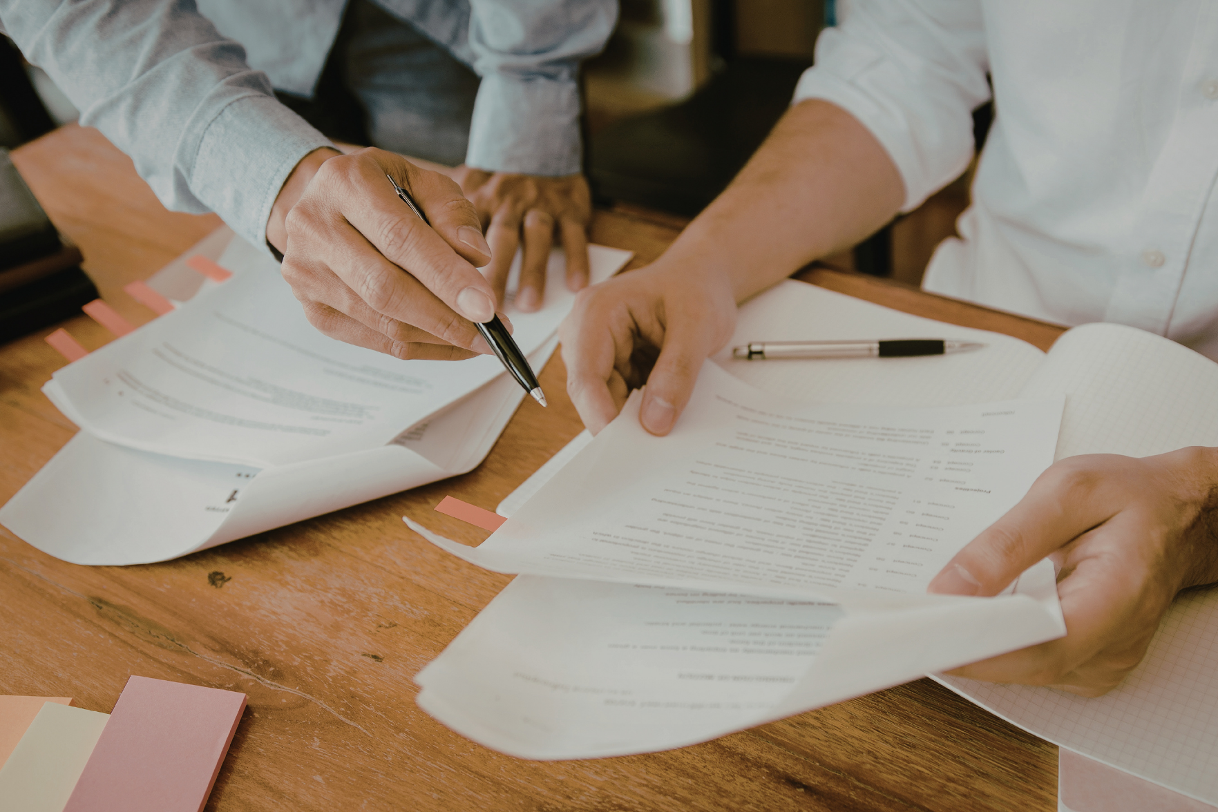 Documents being signed