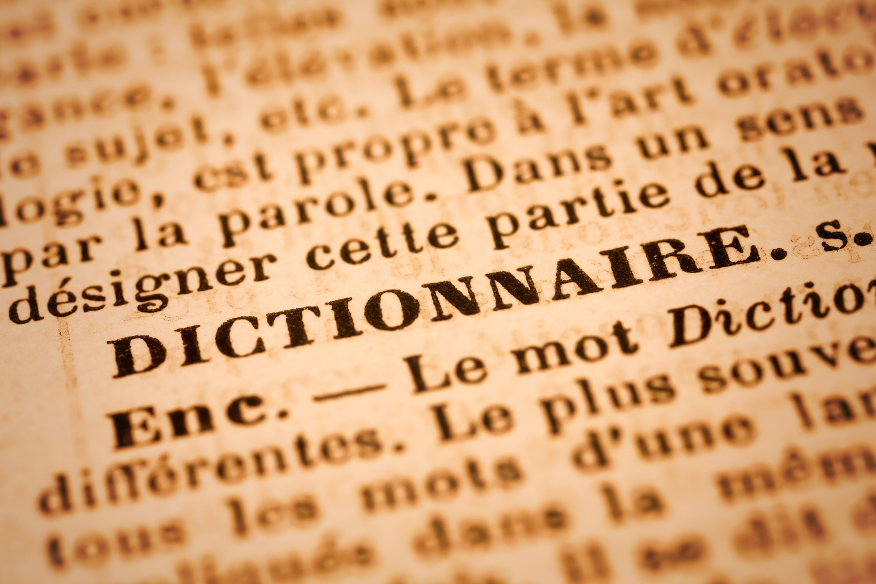 A page from a French dictionary