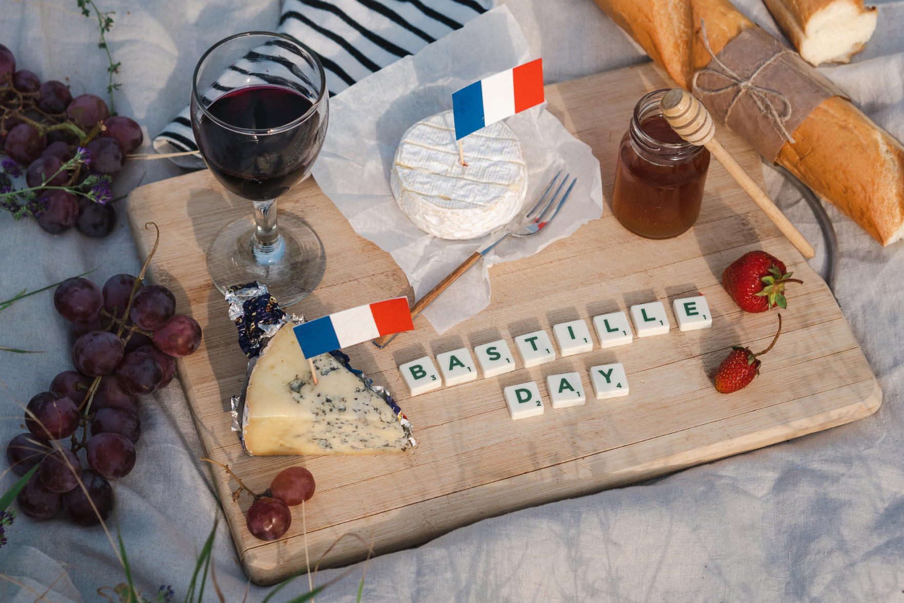 A Bastille Day cheeseboard