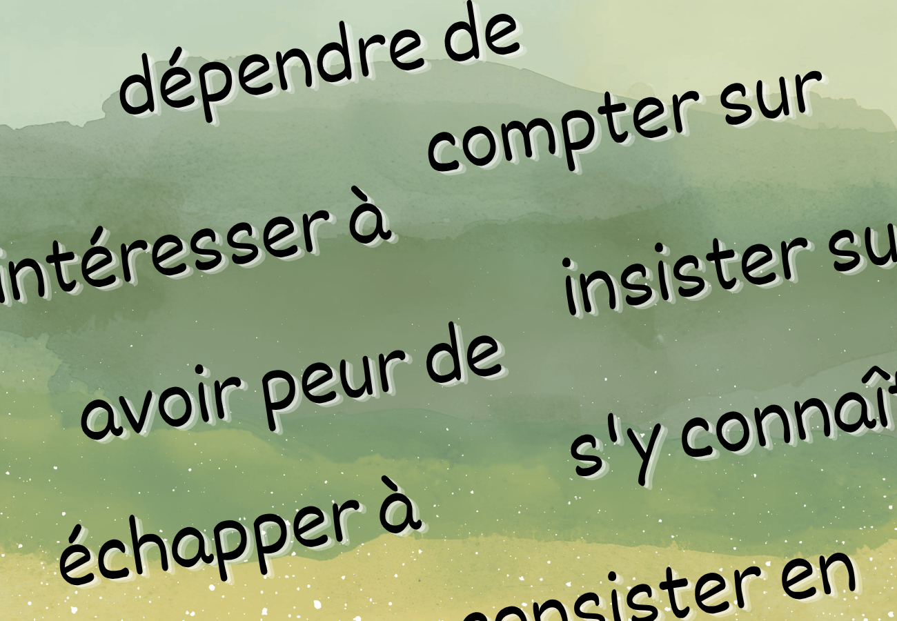 A selection of French verbs followed by a preposition