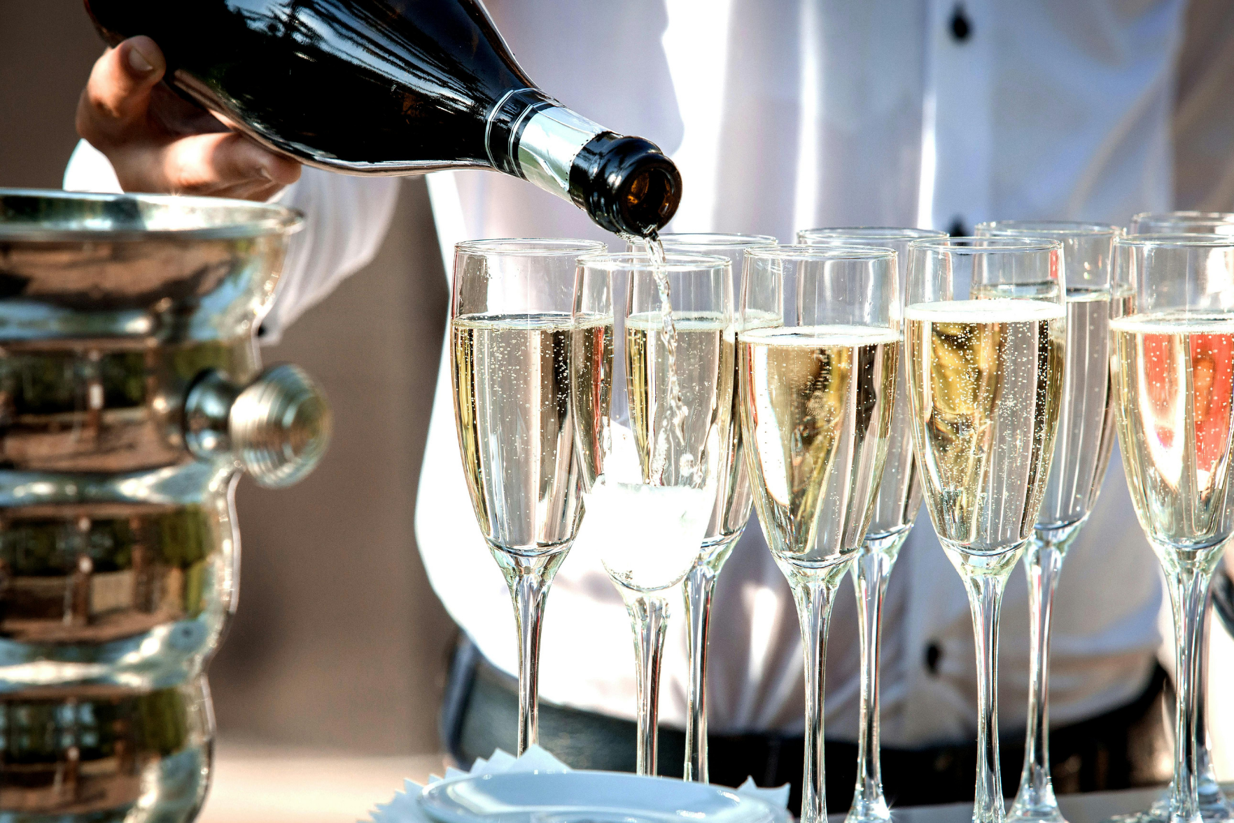 Champagne being poured