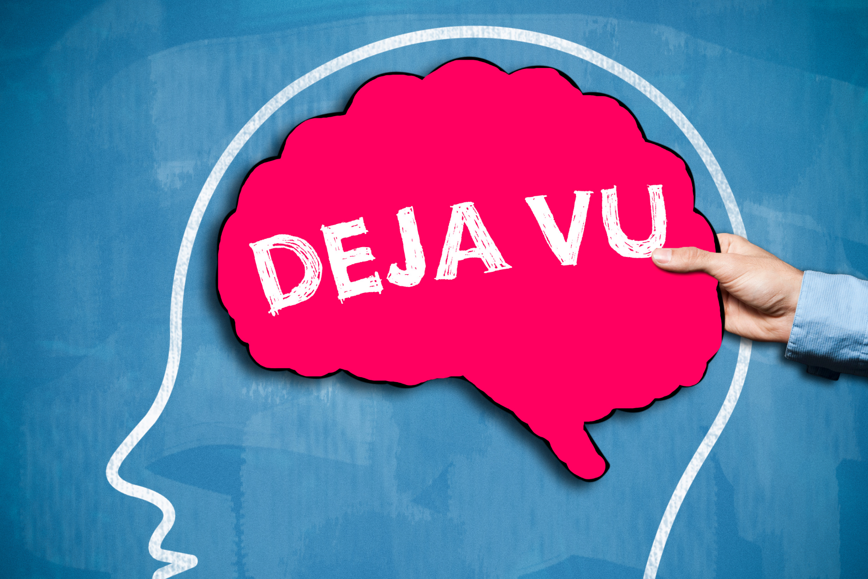 A brain with the words 'deja vu' in it
