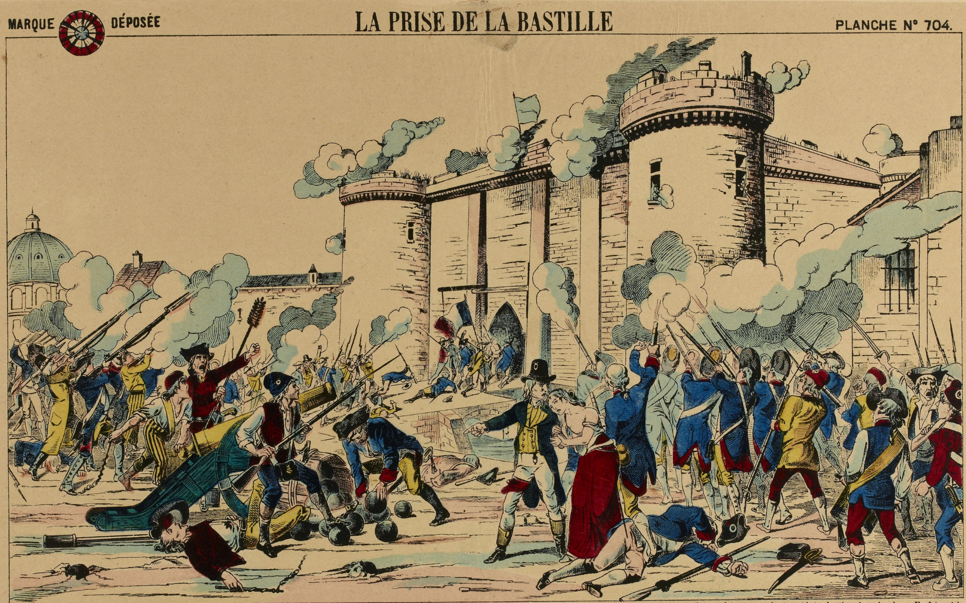 A postcard depicting the Storming of the Bastille