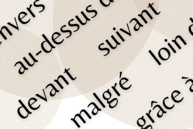 A selection of French prepositions