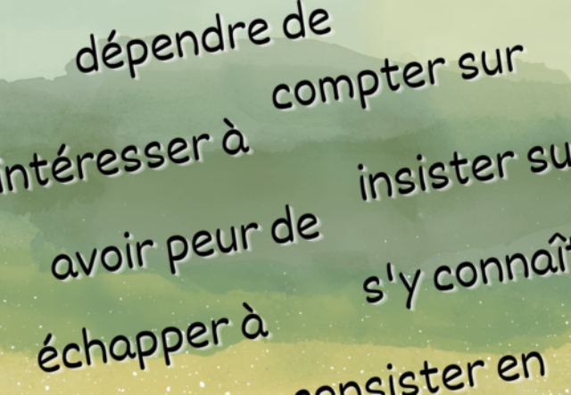 A selection of French verbs followed by a preposition