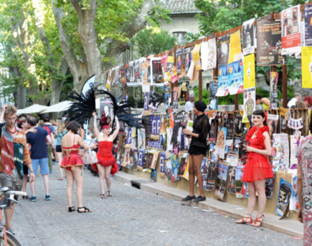A street in Avignon during the festival