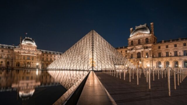 The Louvre at night