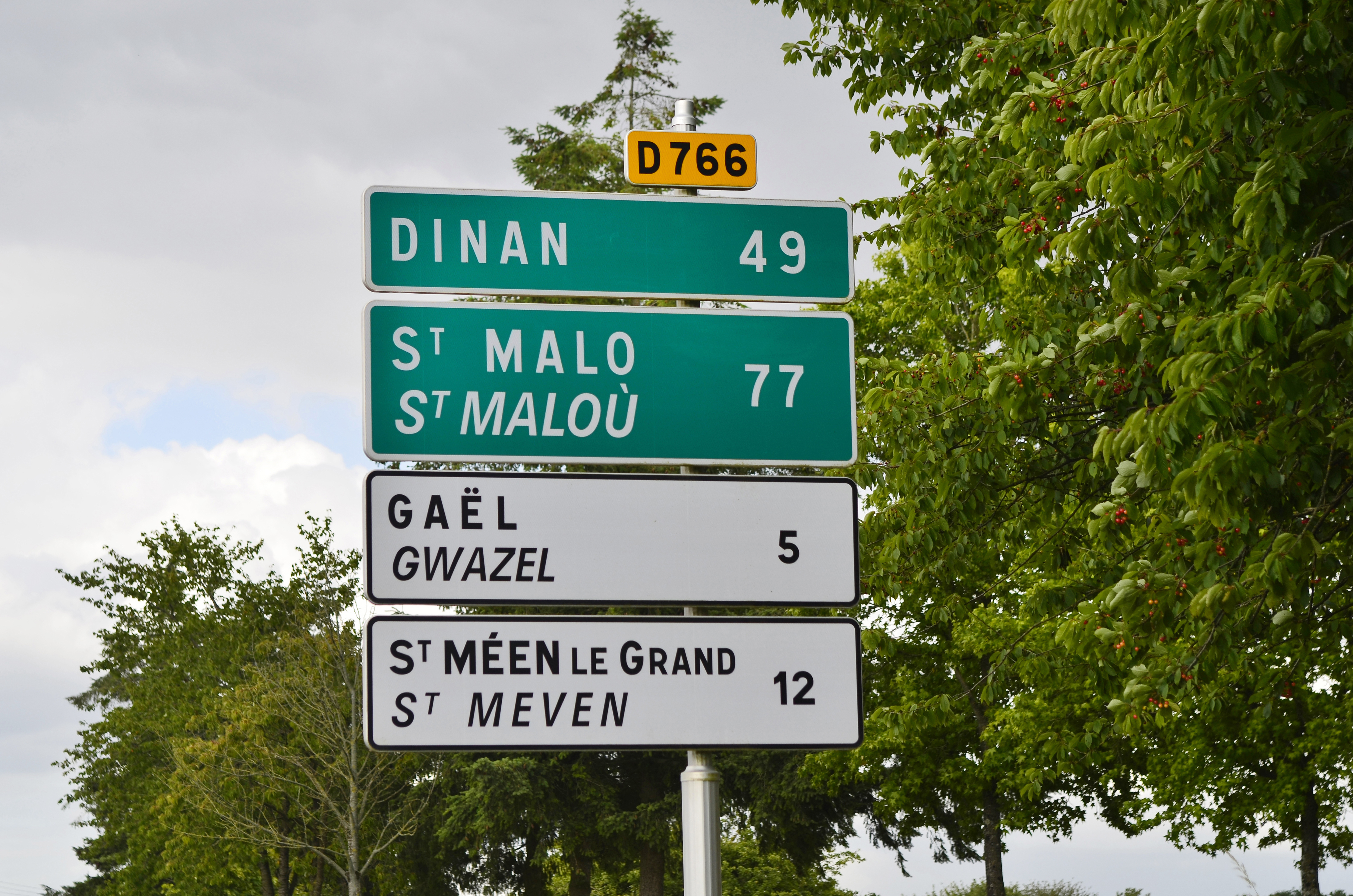 A sign in different languages